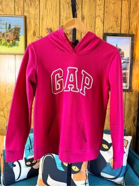 GAP Bright Hot Pink Hooded Pullover Sweatshirt